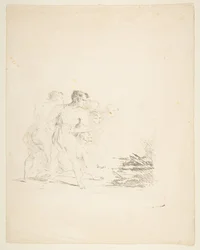 Homens cuspindo no fogo, ca. 1820-1850.