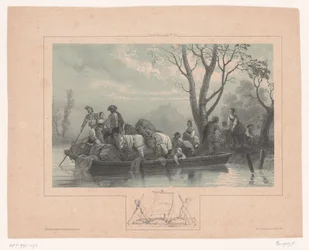 Ferry com cavalos e passageiros
Le bac (título sobre o objecto)
Motivos para aguarela (título da série)
Motivos d