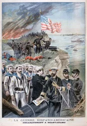 Desembarque de tropas em Guantánamo, Cuba, 1898.