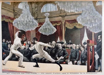 Esgrima em frente ao Presidente da República, Palais de lÉlysée, 1895
