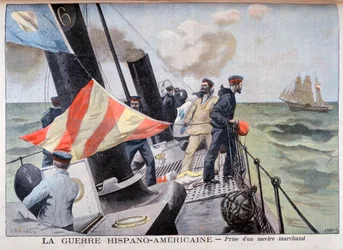 A captura de um navio mercante, Guerra Hispano-Americana, 1898