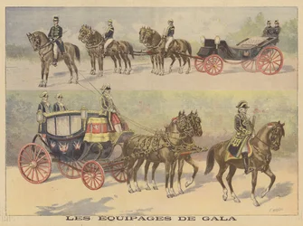 Carruagens usadas pelo czar e czarina da Rússia em sua visita à França