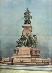 Monumento à defesa de São Quintino contra os espanhóis em 1557 (Gravura)