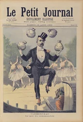 Georges Clemenceau (1841-1929) faz malabarismo com dinheiro inglês, do &39;Le Petit Journal&39;, 19 de agosto de 1893