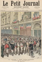 O início da corrida de rua de Paris a Belfort, de &39;Le Petit Journal&39;, 18 de junho de 1892