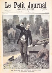 O suicídio do general Georges Ernest Boulanger (1837-91) no cemitério de Ixelles, de «Le Petit Journal», 10 de outubro de 1891