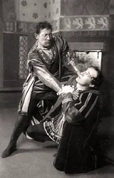 Lewis Waller 1860-1915 e Harry Brodribb Irving 1870-1919, atores ingleses, 1906.