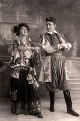 Lily Elsie e Joseph Coyne em A viúva alegre, 1908.