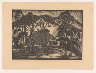 Casa entre as árvores
Farmhouse in Heelsum (título sobre o objecto)