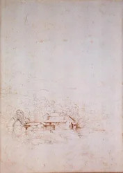 Uma Fazenda entre Árvores (verso) (caneta, tinta marrom e preta sobre papel) (para recto ver 152660)