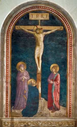 Le Calvaire avec saint Dominique - Crucificação com São Domingos Fresco ...