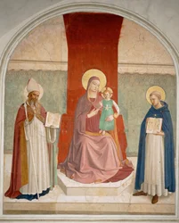 Madona e Menino com dois Santos ... (pintura mural)