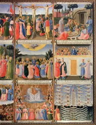 História da Vida de Cristo, detalhe de um ex-voto do Gabinete dos Vasos Sagrados (tempera sobre madeira
