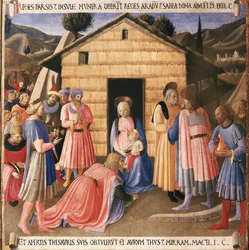 Vida de Cristo : a adoração dos magos, Armadio degli Argenti. (Tempera sobre madeira
