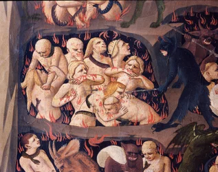 O Juízo Final: Inferno (tempera na madeira