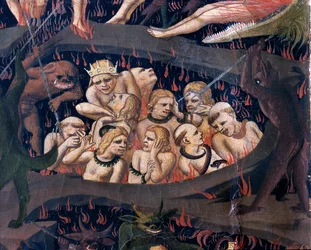 O Juízo Final: Inferno (tempera na madeira