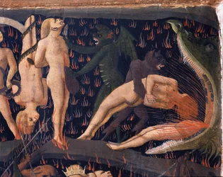 O Juízo Final: Inferno (tempera na madeira