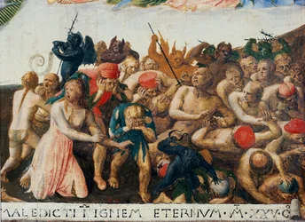 O último julgamento. Vida de Cristo, Armadio degli Argenti. (Tempera sobre madeira