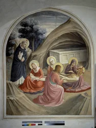 A lamentação de Cristo. Fresco de Guido di Pietro