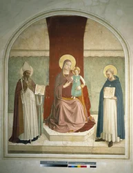 Madonna e criança com São Francisco e São Zenobia, ao ar livre por Guido di Pietro