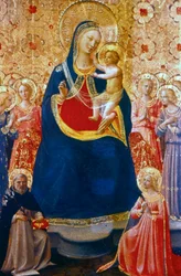 Madonna e criança com santos, meados do século XV.