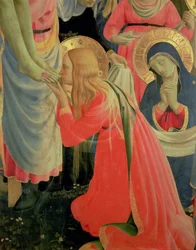 Santa Trinita Retábulo, detalhe de Maria Madalena, c.1434 têmpera e ouro em papel