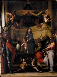 A Virgem no Trono ou “” o Casamento Místico de Santa Catarina ”” Pintura de Fra Bartolomeo
