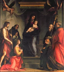 Madonna e criança com santos