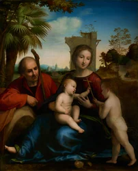 O descanso durante a fuga para o Egito com São João Batista, c. 1509