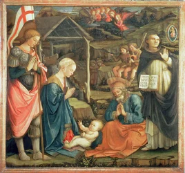 A Natividade com SS. Michael e Dominic, 1470