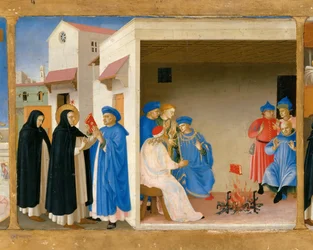 A disputa de São Domingos e o milagre do livro, predela do retábulo A coroação de