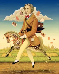 Lewis Carroll (1832-98) 2001 (óleo e têmpera no painel)