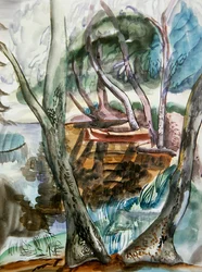 Paisagem, c.1935 (aguarela sobre papel)