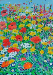 Prado de flores silvestres, 2024 (acrílico sobre tela)