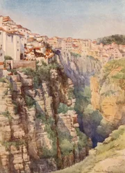 Desfiladeiro do Roumel, Constantine (litografia a cores)