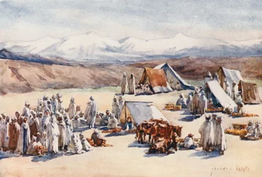 Dia de mercado, Timgad (litografia a cores)
