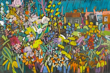 Jardim de loteamento, 2009 (pastel a bordo)