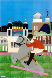 Evento equestre olímpico no parque de Greenwich, 2012 (colagem no papel)
