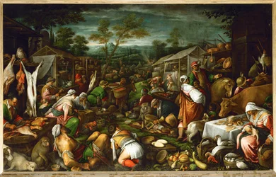 Cena de mercado (pintura sobre tela)