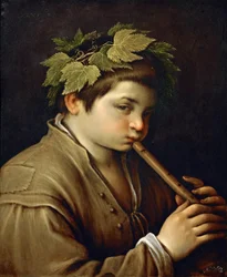 Garcon jouant de la flute - Boy playing the Flute - Francesco Bassano, o Jovem (1549-1592). Óleo sobre cobre, ca. 1580-1585. Dimensão : 54,6x44 cm. Museu de História da Arte, Vienne