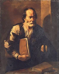 Diógenes segurando uma lâmpada (óleo sobre tela)