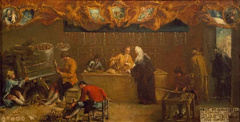 A Arte dos Coroners, c.1750 (óleo sobre tela)