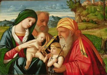 Sagrada Família com S. Simeão e João Batista, início do século XVI (óleo sobre painel)