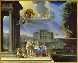 A Sanita de Vénus ou a Pintura Aérea de Francesco Albani chamada o Sol Albanês (1578-1660) do século XVII. 2,02x2,52 m