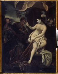 ""Suzanne and the Elders"" (Susanna and the Elders) Pintura de Francesco Albani dit l