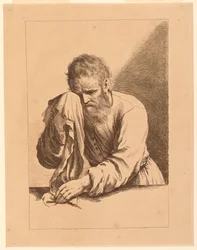 Velho Chorando, segundo desenho de Guercino