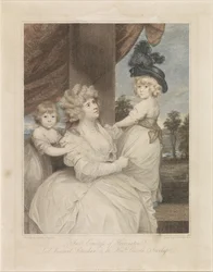 Retrato de Jane Stanhope com seus dois filhos
