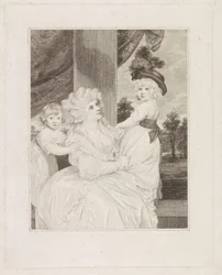 Retrato de Jane Stanhope com os seus dois filhos