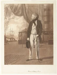 Retrato do príncipe William Henry a bordo de um navio de guerra da Marinha Real Britânica.
