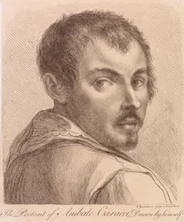 O retrato de Anibale Caracci desenhado por ele próprio